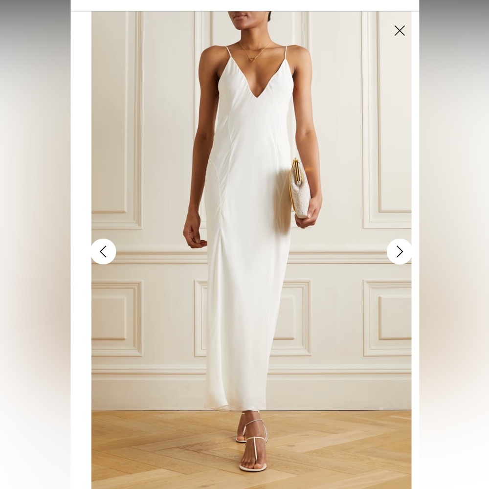 KHAITE Carina Silk Georgette Maxi Dress